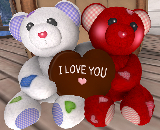 Second Life Marketplace Teddy Bear / I LOVE YOU